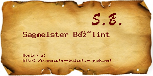 Sagmeister Bálint névjegykártya